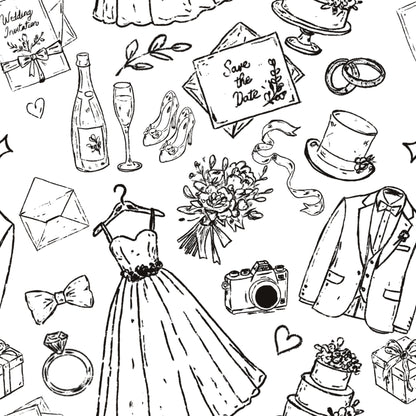 Wedding Objects SVG 20 Items Vintage Hand Drawn Digital Download Clip Art